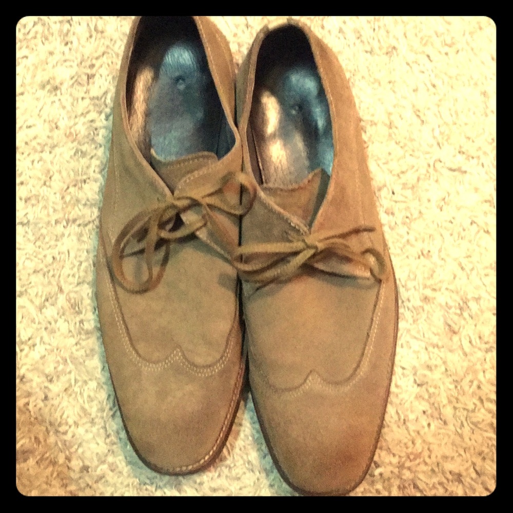 John Varvatos suede wingtip shoes